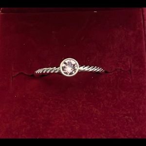 Touchstone crystals April silver birthstone ring size 8